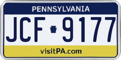 PA license plate JCF9177