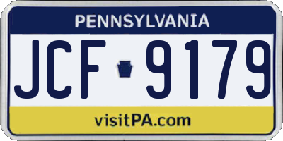 PA license plate JCF9179