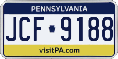 PA license plate JCF9188