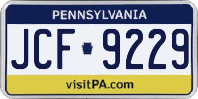 PA license plate JCF9229