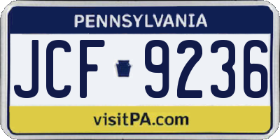 PA license plate JCF9236