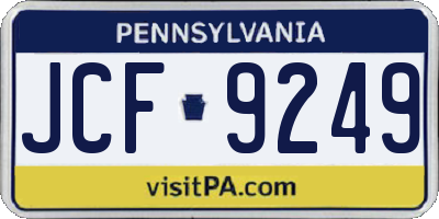 PA license plate JCF9249