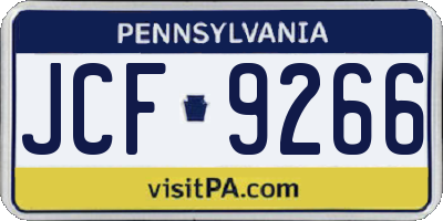 PA license plate JCF9266