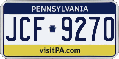 PA license plate JCF9270