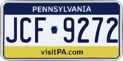 PA license plate JCF9272