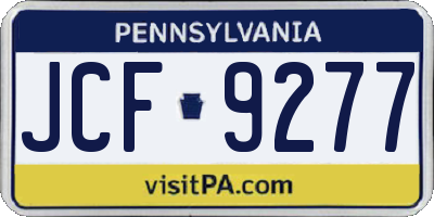 PA license plate JCF9277