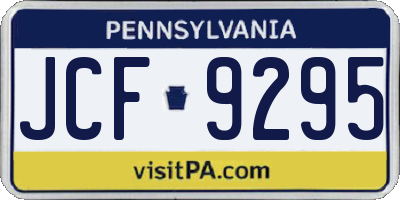 PA license plate JCF9295