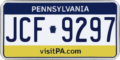 PA license plate JCF9297