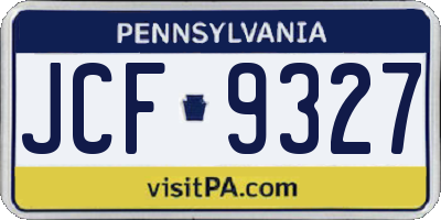 PA license plate JCF9327