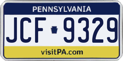 PA license plate JCF9329