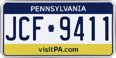 PA license plate JCF9411