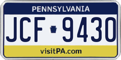 PA license plate JCF9430
