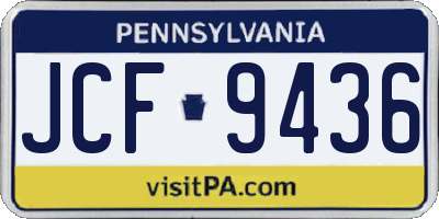 PA license plate JCF9436