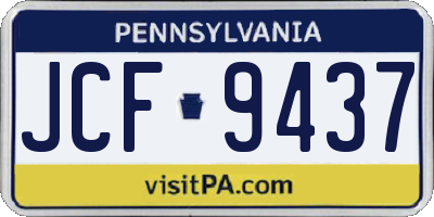PA license plate JCF9437