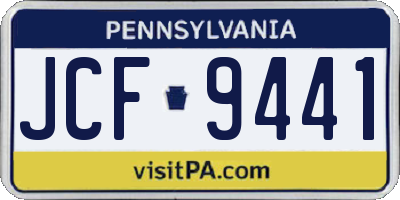 PA license plate JCF9441