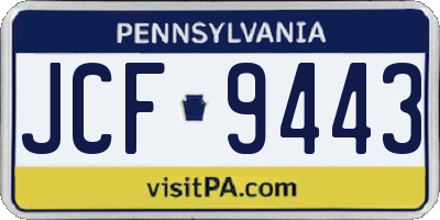 PA license plate JCF9443