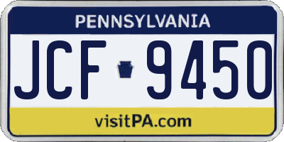 PA license plate JCF9450