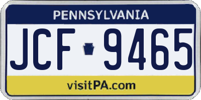 PA license plate JCF9465