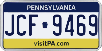 PA license plate JCF9469