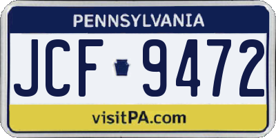 PA license plate JCF9472