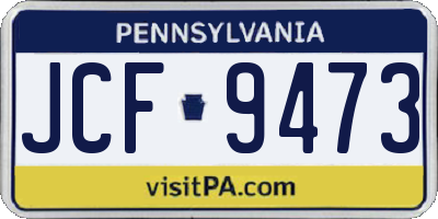 PA license plate JCF9473