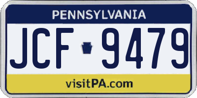 PA license plate JCF9479