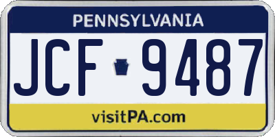 PA license plate JCF9487