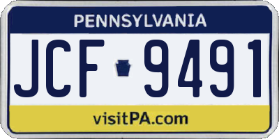 PA license plate JCF9491