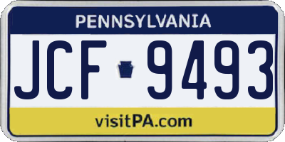 PA license plate JCF9493