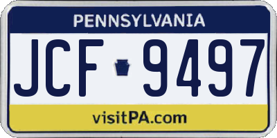 PA license plate JCF9497