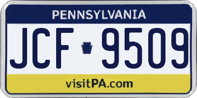 PA license plate JCF9509