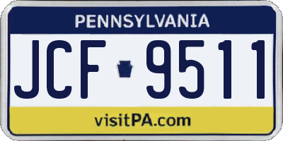 PA license plate JCF9511