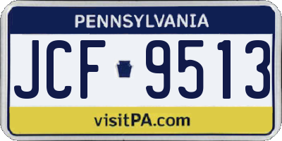 PA license plate JCF9513