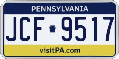 PA license plate JCF9517