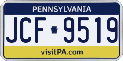 PA license plate JCF9519