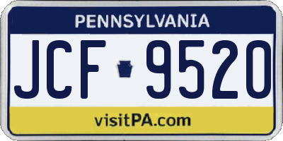 PA license plate JCF9520