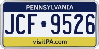 PA license plate JCF9526