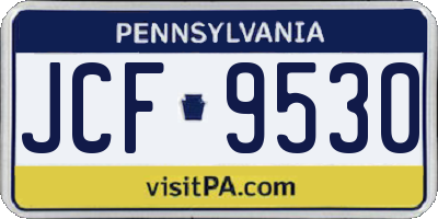 PA license plate JCF9530