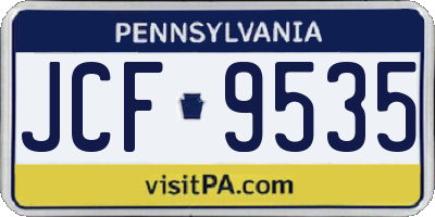 PA license plate JCF9535