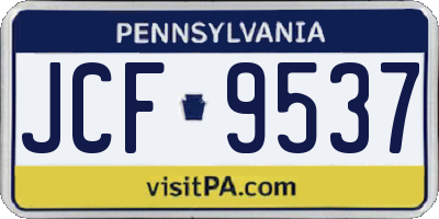 PA license plate JCF9537