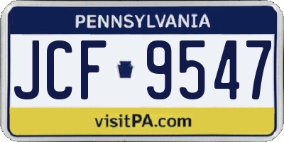 PA license plate JCF9547