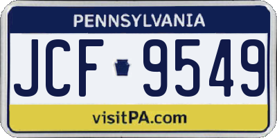 PA license plate JCF9549