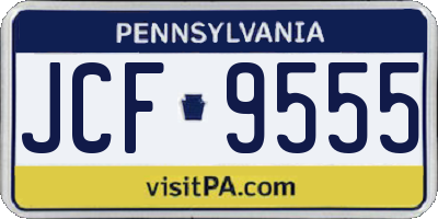 PA license plate JCF9555
