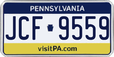 PA license plate JCF9559