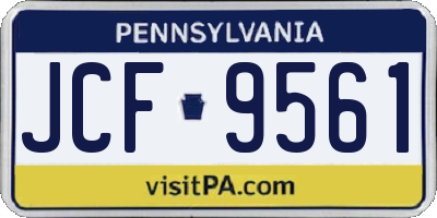 PA license plate JCF9561