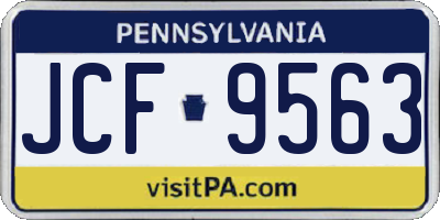 PA license plate JCF9563