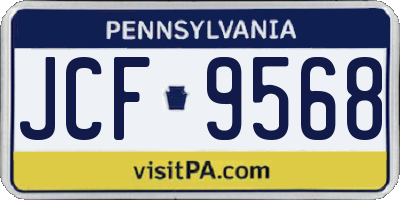 PA license plate JCF9568