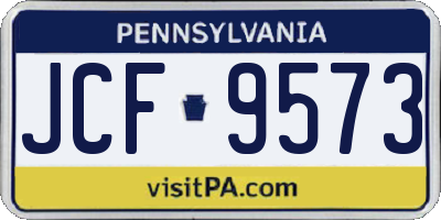 PA license plate JCF9573