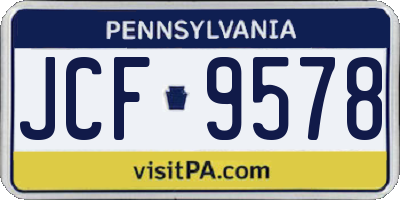 PA license plate JCF9578