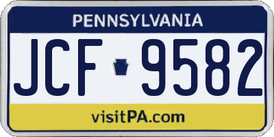 PA license plate JCF9582